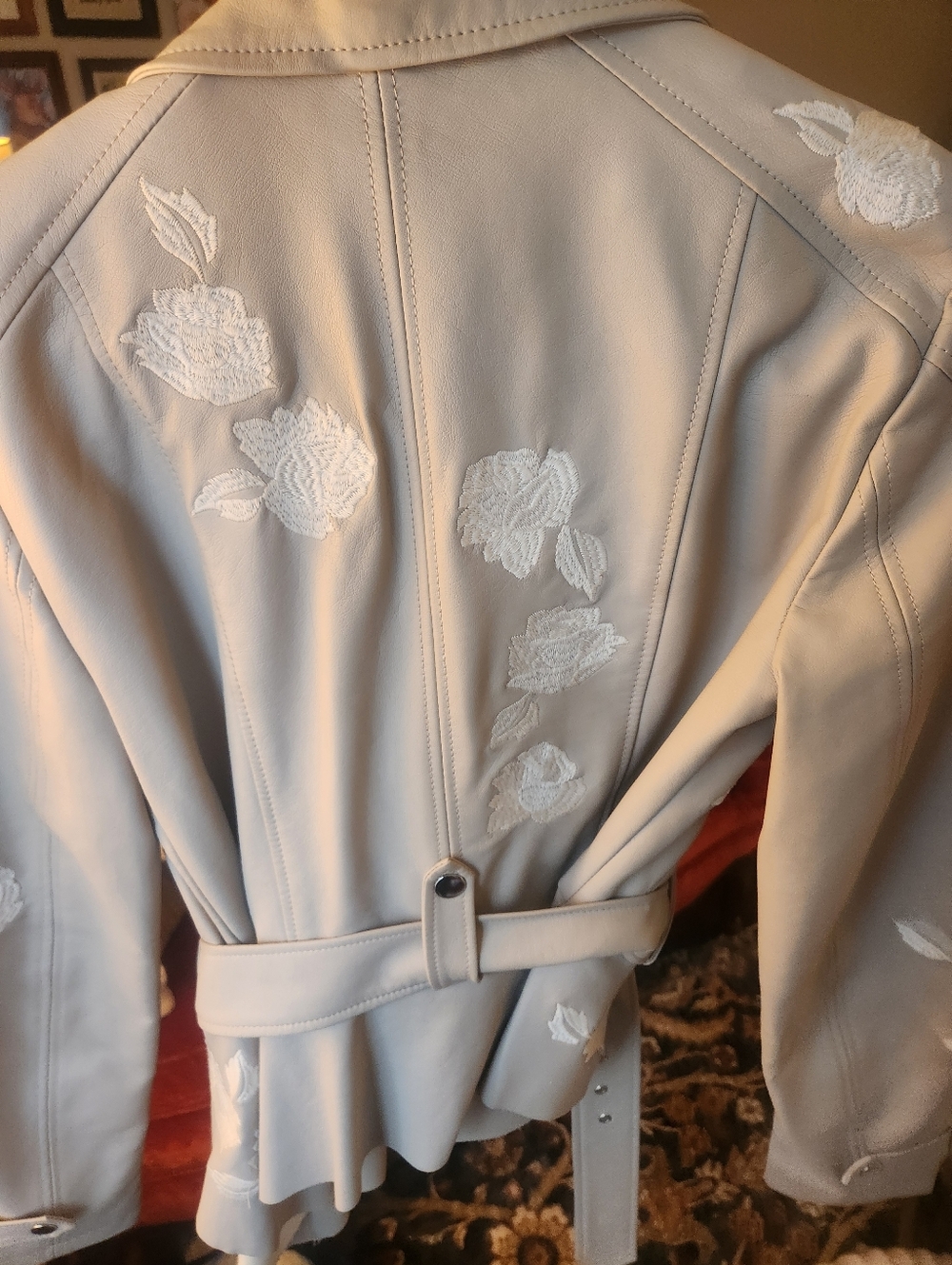 Embroidered Leather Jacket - Picture 2 of 2